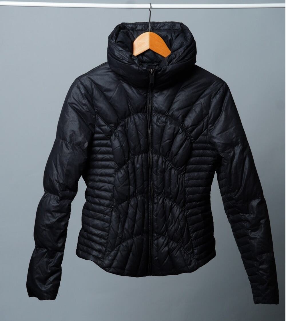 Blanc Noir Black Bomber-Style Puffer Coat Women's M